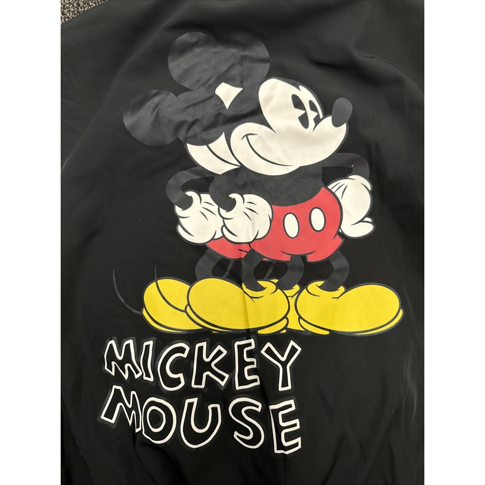 DISNEY MICKEY MOUSE Black logo 1928 Quilted Bomber Zip Up Jacket Size M - Picture 2 of 11
